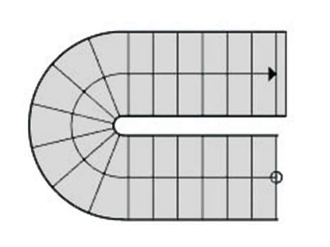 Buet halvsving m. trin